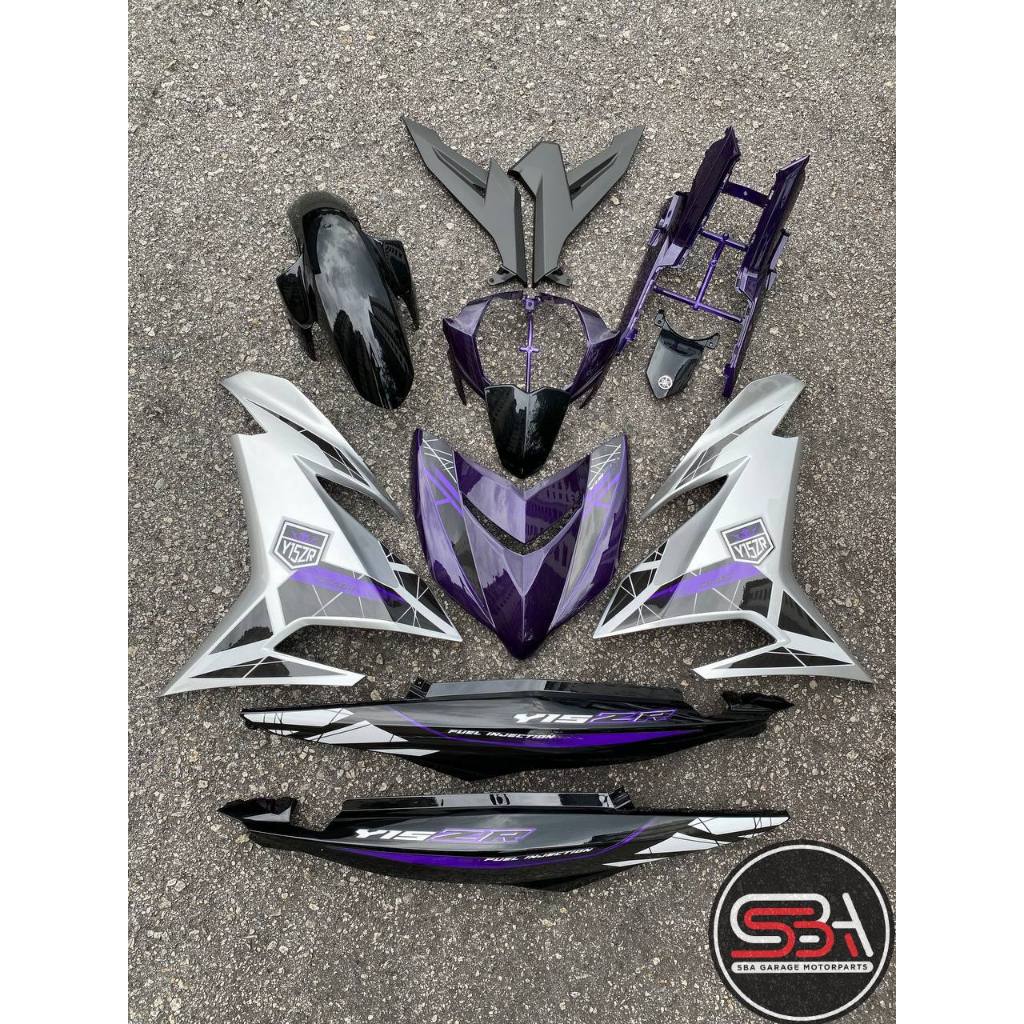 COVERSET BODYSET YAMAHA Y Y15 Y15ZR V1 V2 DOCTOR PURPLE 039 SIAP TANAM CLEAR 2K