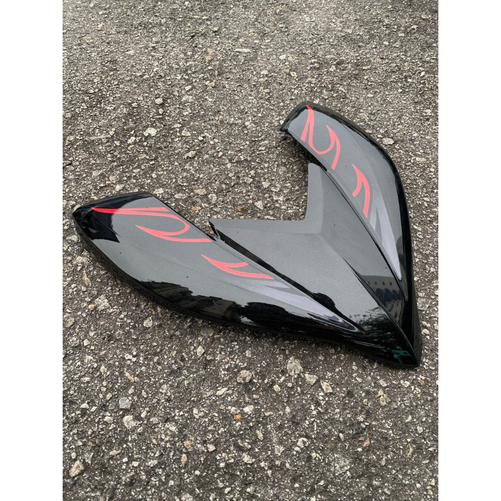 MOTORCYCLE COVERSET BODYSET LC135 LC V8 FIRE RED MATELIC BLACK L8-F2 FUEL INJECTION FI YAMAHA SIAP TANAM VELOZI