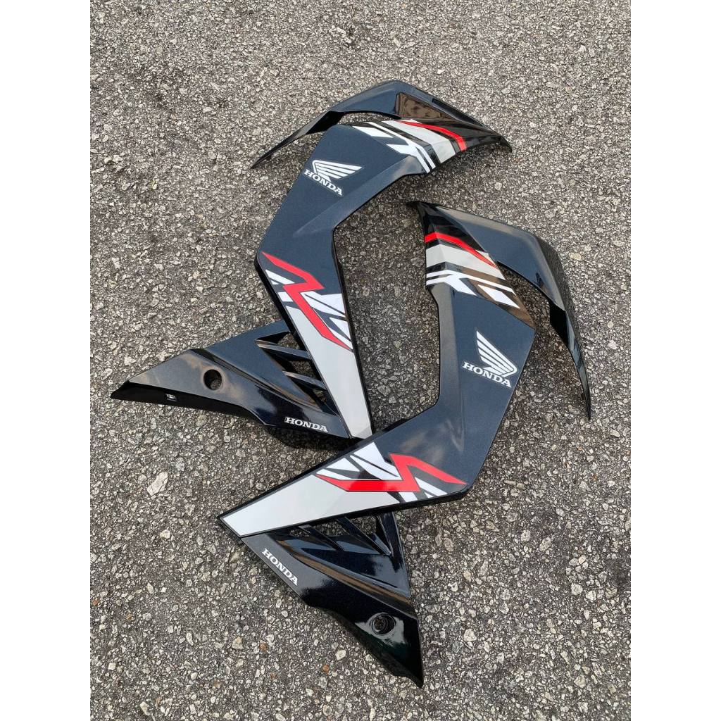 COVERSET BODYSET HONDA RS RS150 V1 DOCTOR HITAM BLACK LINE CODE 001 STRIPE SIAP TANAM