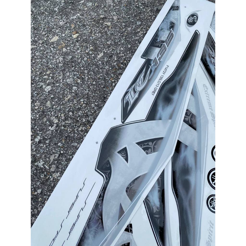 STICKER STRIPE BODY SET / COVERSET LC LC135 V2 V3 V4 V5 V6 V7 BATIK SMOKE HITAM BLACK / GREY MORITAKA YAMAHA