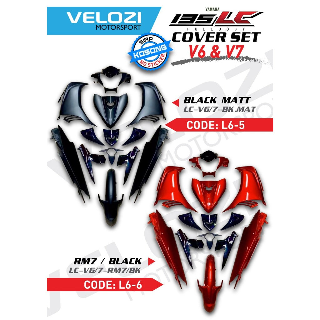 COVERSET LC LC135 V4 V5 V6 V7 NO STICKER KOSONG SEMUA WARNA ALL COLOURS VELOZI YAMAHA FULL BODY