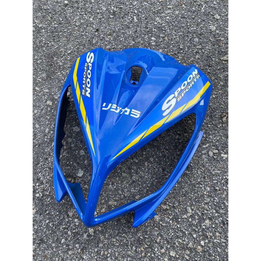 COVERSET NOUVO LC SCOOTER YAMAHA SPOON BIRU KUNING BLUE YELLOW TERMASUK STICKER SIAP TANAM OEM