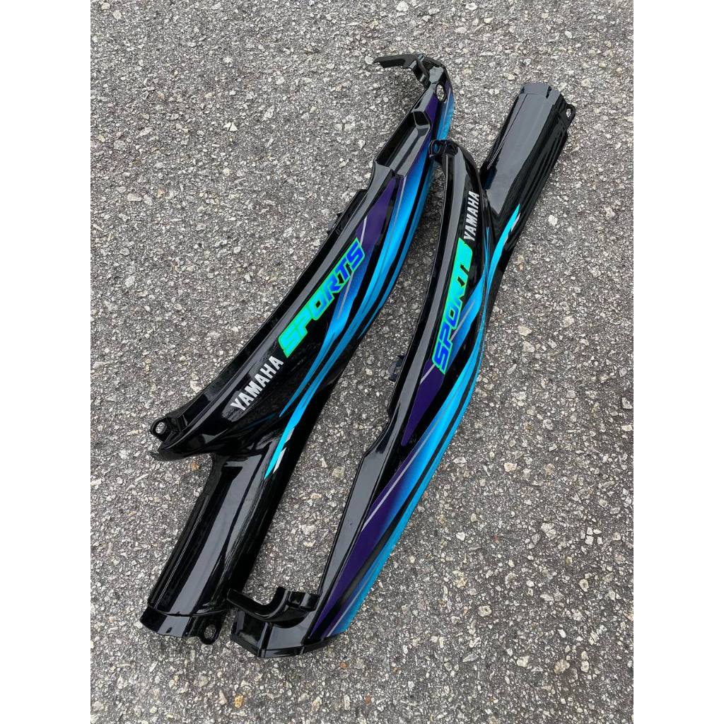 COVERSET SS SPORTS YAMAHA 100 SS Y100 BG PP WHITE HITAM PUTIH BLACK M SEKI SET SIAP TAMPAL FULLSET