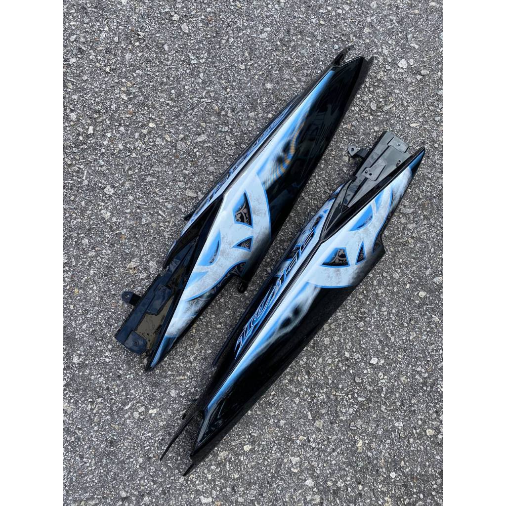YAMAHA LC LC135 V6 V7 HITAM KILAT FULL STRIPE BIRU BATIK SMOKE - COVERSET BODYSET SIAP TAMPAL VELOZI WITH COVER METER