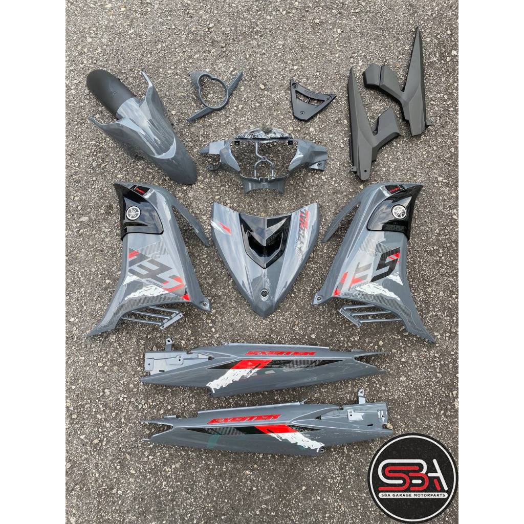 COVERSET BODYSET YAMAHA LC LC135 V6 V7 DR EXCITER NARDO GREY STRIPE TANAM CODE 025 DOCTOR EDITION OEM