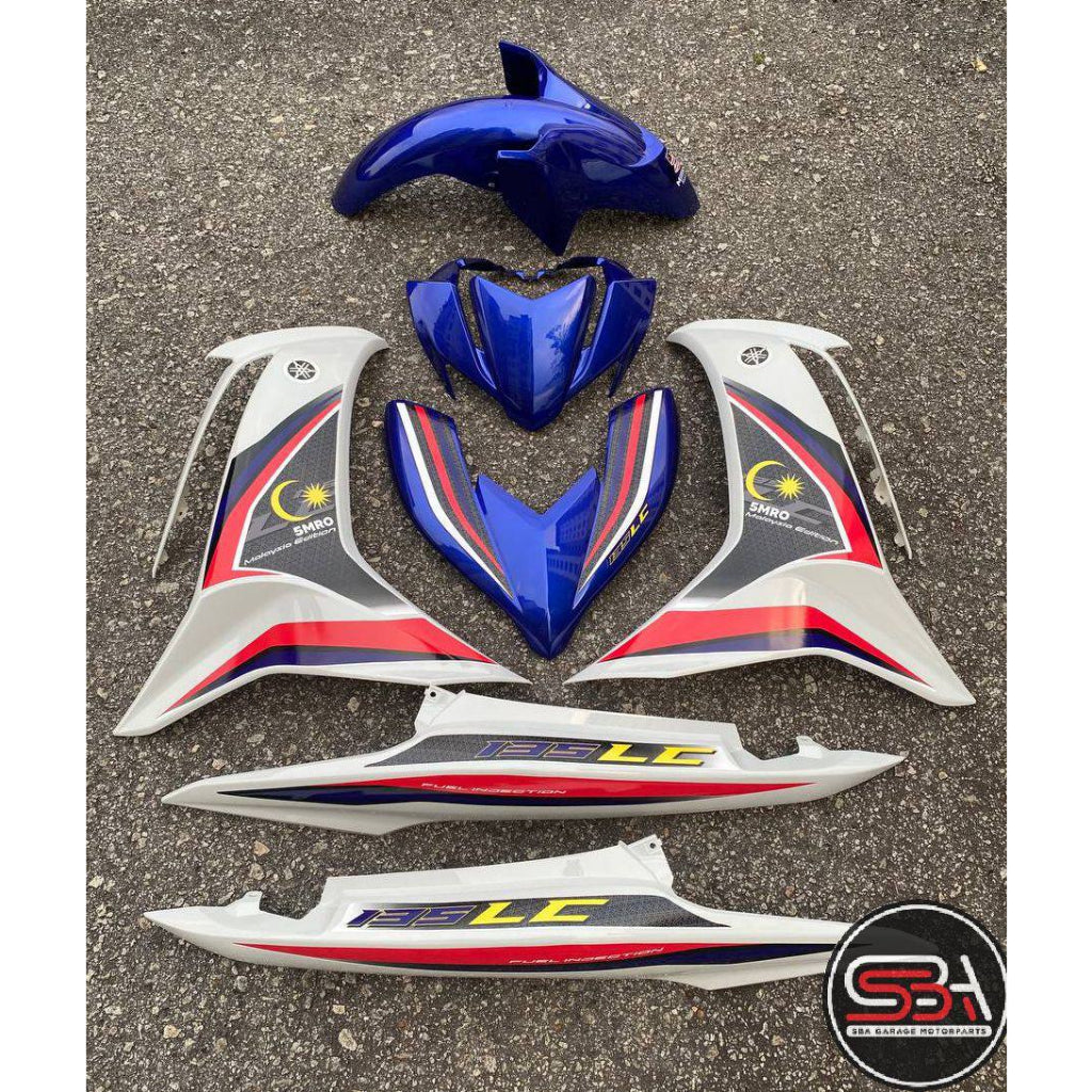 COVERSET BODYSET LC135 LC V8 5 MILLIONTH ROLL OUT 5MRO BLUE BIRU FUEL INJECTION FI YAMAHA SIAP TANAM VELOZI DOCTOR HLY