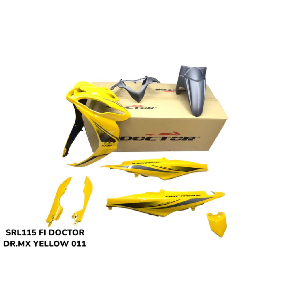 COVERSET BODYSET OEM SET LAGENDA SRL115 / 115Z Fi MX YELLOW 011 DOCTOR SIAP TANAM