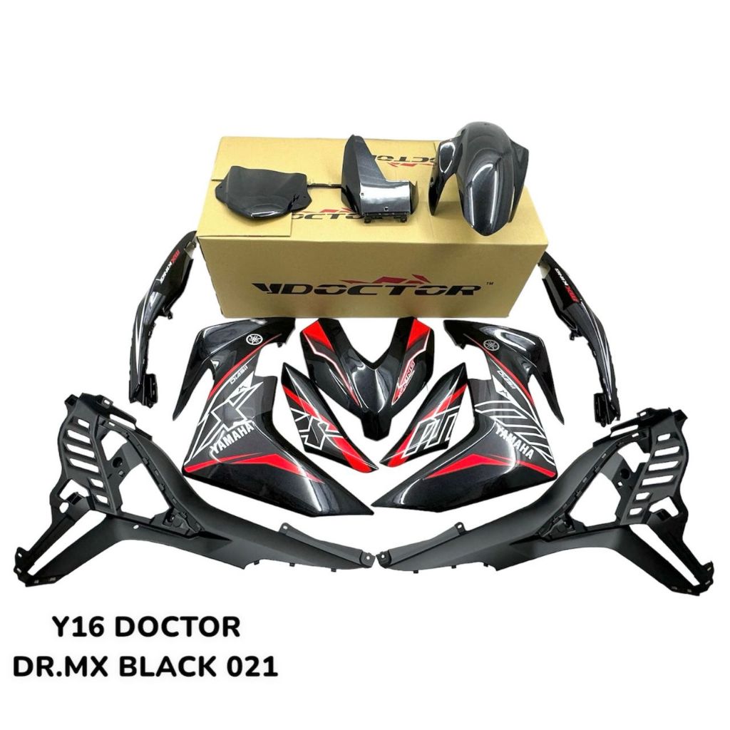 Y16 COVERSET Y16ZR MX BLACK HITAM 021 ORIGINAL EQUIPMENT MANUFACTURED DOCTOR OEM SIAP TANAM