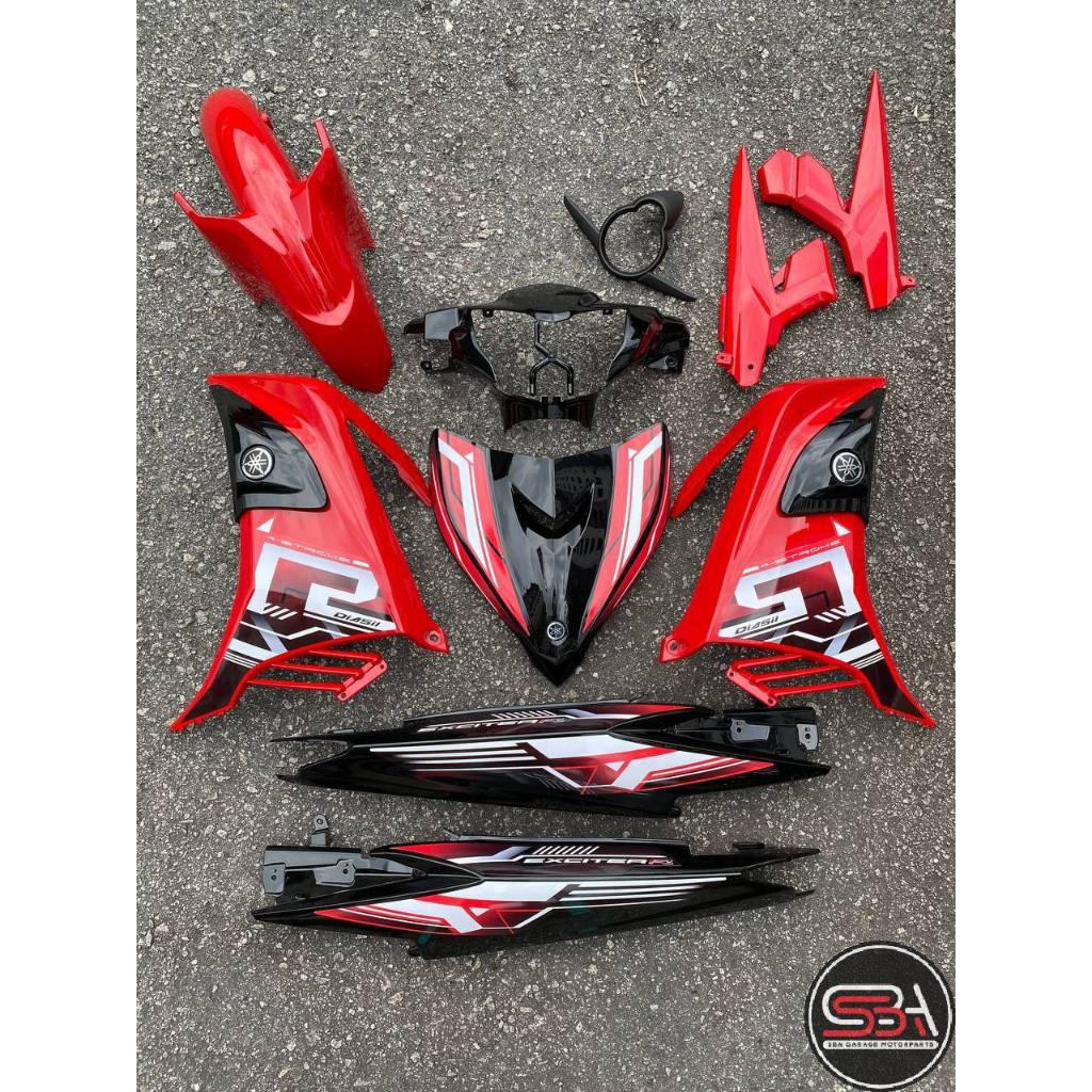 COVERSET YAMAHA LC LC135 V2 EXCITER R ST ROSE RED BLACK L2-ER-ST-2 SIAP TANAM ORIGINAL VELOZI WITH COVER METER