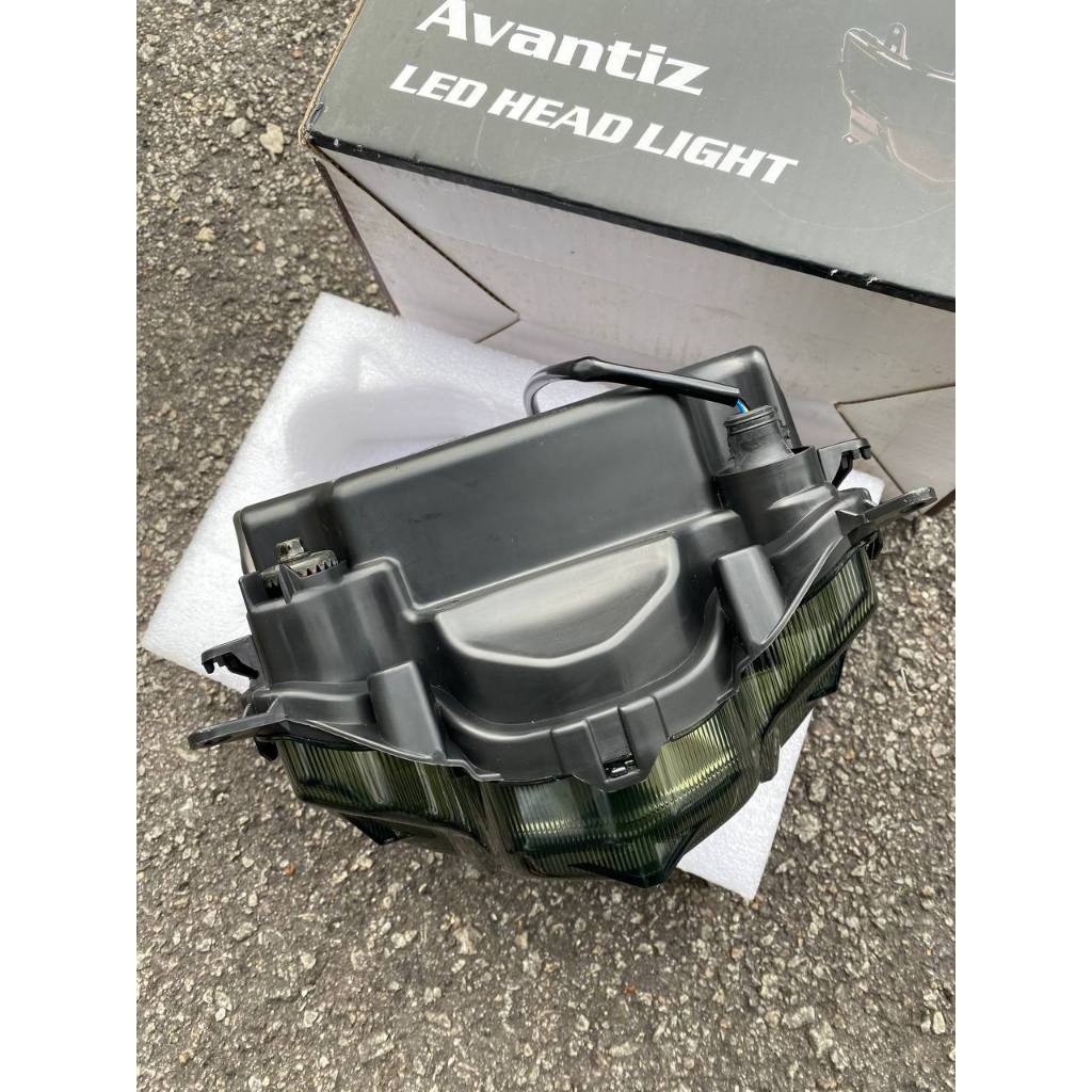 LED HEAD LIGHT EGO AVANTIZ YAMAHA ENKEI PLUG & PLAY LAMP LAMPU DEPAN FRONT CLEAR TERANG TINTED SMOKE