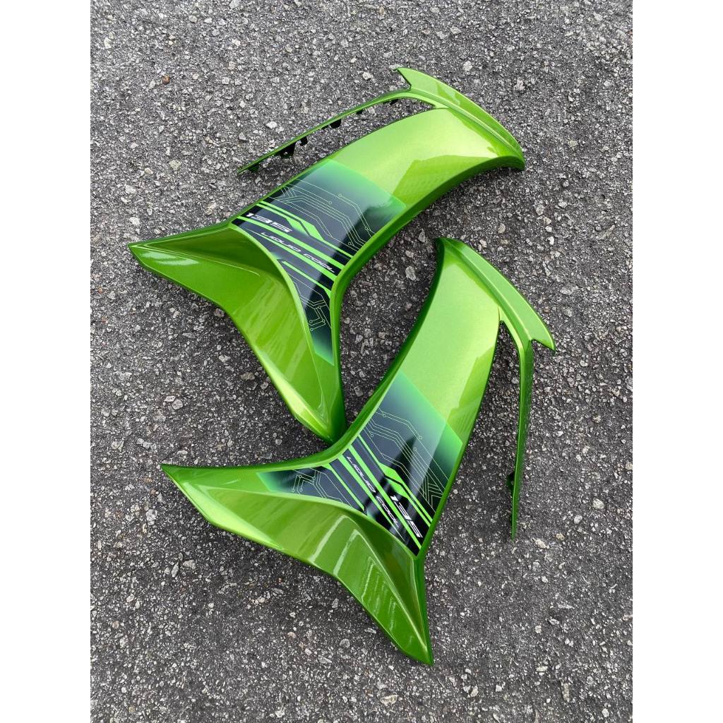 MOTORCYCLE COVERSET BODYSET LC135 LC V8 JUPITER MX APPLE GREEN BLACK FUEL INJECTION FI YAMAHA SIAP TANAM VELOZI