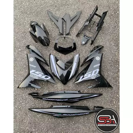 COVER SET Y15ZR V1 V2 SNIPER BLACK METALIC HITAM TANAM COVERSET PREMIUM EDITION BODYSET Y15ZR YSUKU NEW ORIGINAL VELOZI