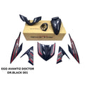 COVERSET BODYSET EGO AVANTIZ YAMAHA STICKER SIAP TANAM BLACK HITAM 001 DOCTOR FULLSET NEW