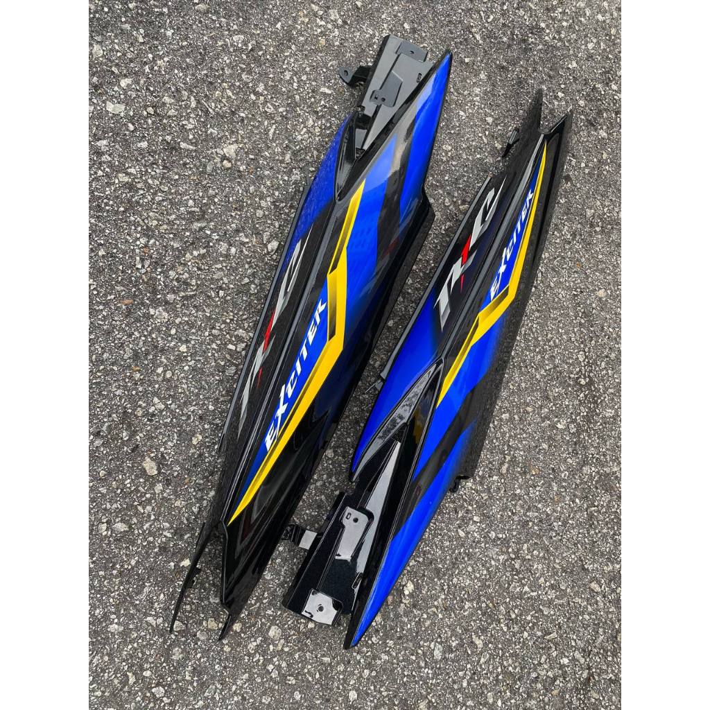 COVERSET BODYSET YAMAHA LC LC135 V6 V7 DR EXCITER RC BLUE BIRU STRIPE TANAM CODE 018 DOCTOR EDITION OEM