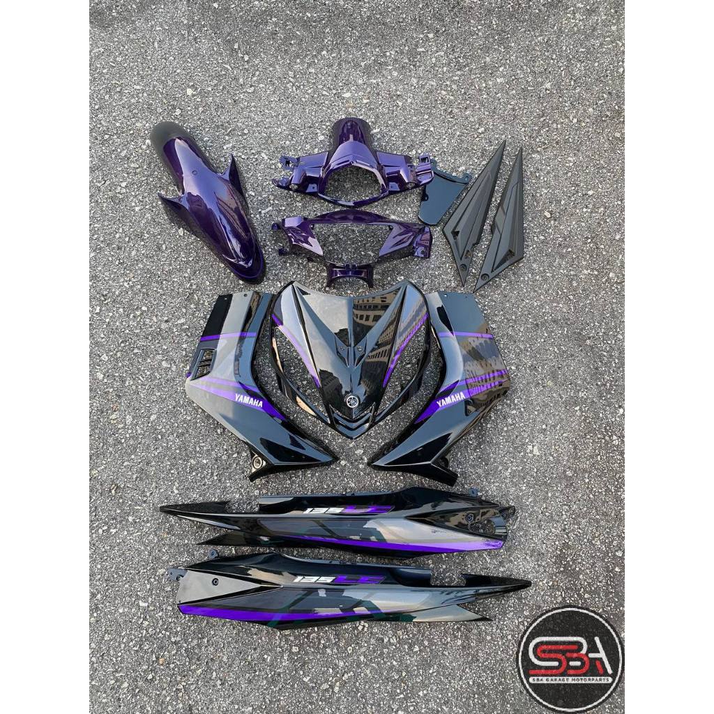 COVERSET BODYSET YAMAHA LC LC135 V1 DR PURPLE RXZ STRIPE TANAM CODE 017 DOCTOR EDITION OEM