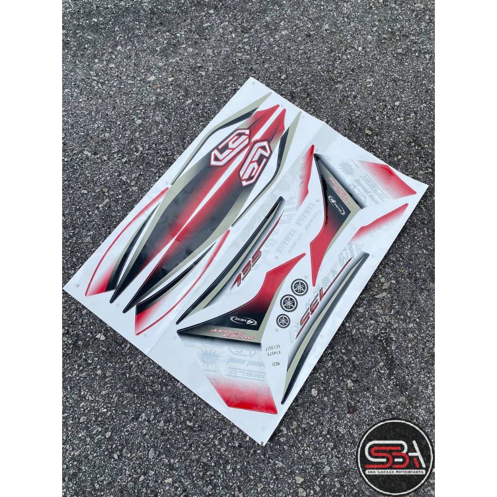 STICKER STRIPE BODY SET / COVERSET LC LC135 V2 V3 V4 V5 V6 V7 MERAH RED PURBA MORITAKA YAMAHA NO 7