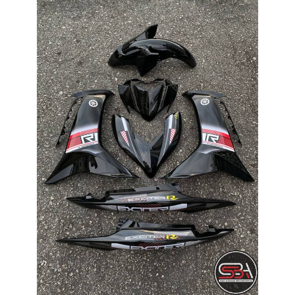 MOTORCYCLE COVERSET BODYSET LC135 LC V8 EXCITER R MATELIC BLACK L8-ER-3 FUEL INJECTION FI YAMAHA SIAP TANAM VELOZI