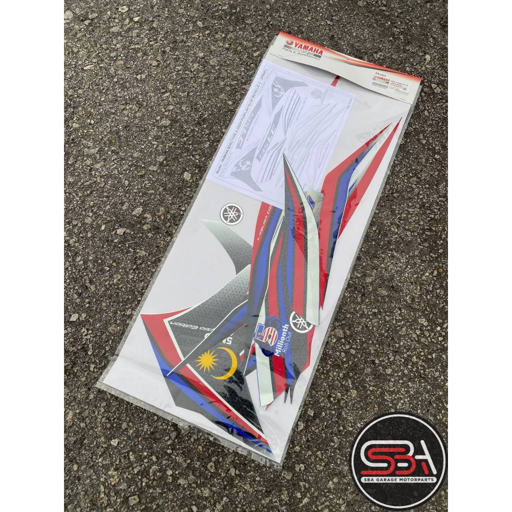 STICKER STRIPE BODYSET COVERSET LC LC135 V8 BDK1 DPBMC 5MRO 100% ORIGINAL 5 MILLIONTH ROLL OUT FUEL INJECTION FI YAMAHA