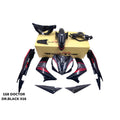 COVERSET BODYSET YAMAHA LC LC135 V1 DR HITAM BLACK RXZ DESIGN STRIPE TANAM CODE 016 DOCTOR EDITION OEM
