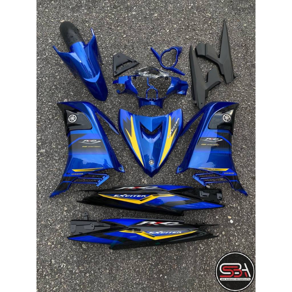 COVERSET BODYSET YAMAHA LC LC135 V6 V7 DR EXCITER RC BLUE BIRU STRIPE TANAM CODE 018 DOCTOR EDITION OEM