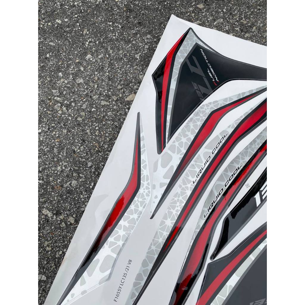 STICKER STRIPE BODY SET / COVERSET LC LC135 V8 MERAH RED STANDARD NO 21 MORITAKA YAMAHA