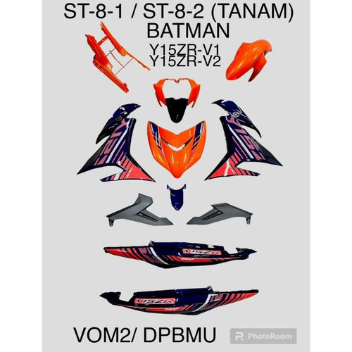 COVERSET BODYSET Y15ZR V1 V2 VOM2 / DPBMU BATMAN 2015 ORANGE SIAP TANAM PREMIUM EDITION Y15 YSUKU NEW ORIGINAL VELOZI