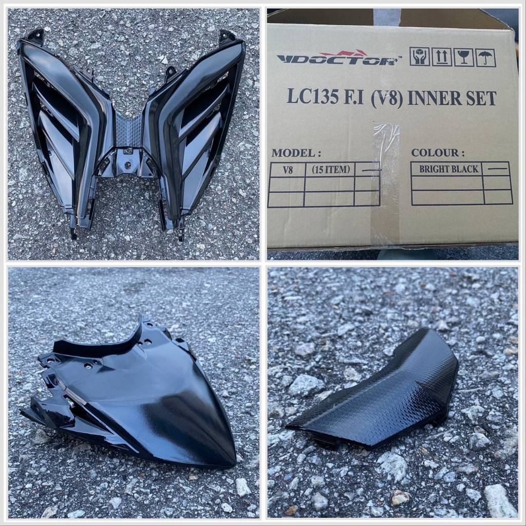 INNER LC 135 LC135 V8 FI V DOCTOR OEM FULLSET HITAM BLACK MATT / KILAT YAMAHA ( 13 ITEM / 15 ITEM )