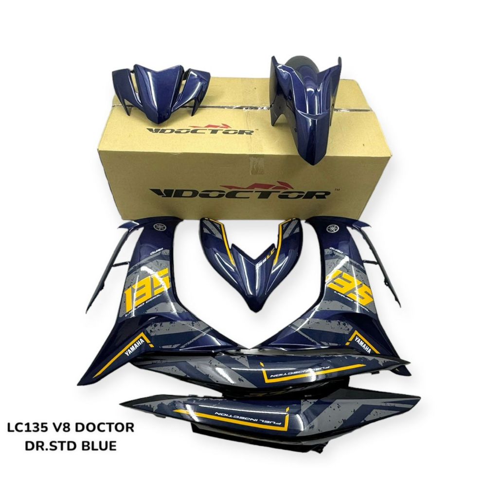 COVERSET BODYSET LC135 LC V8 DR STANDARD BLUE BIRU FUEL INJECTION FI YAMAHA SIAP TANAM DOCTOR OEM