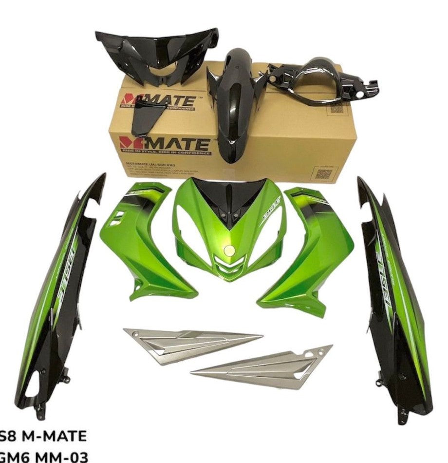 COVERSET BODYSET YAMAHA LC LC135 V1 HIJAU ORIGINAL 100% HONG LEONG YAMAHA HLY STRIPE SIAP TAMPAL  VELOZI