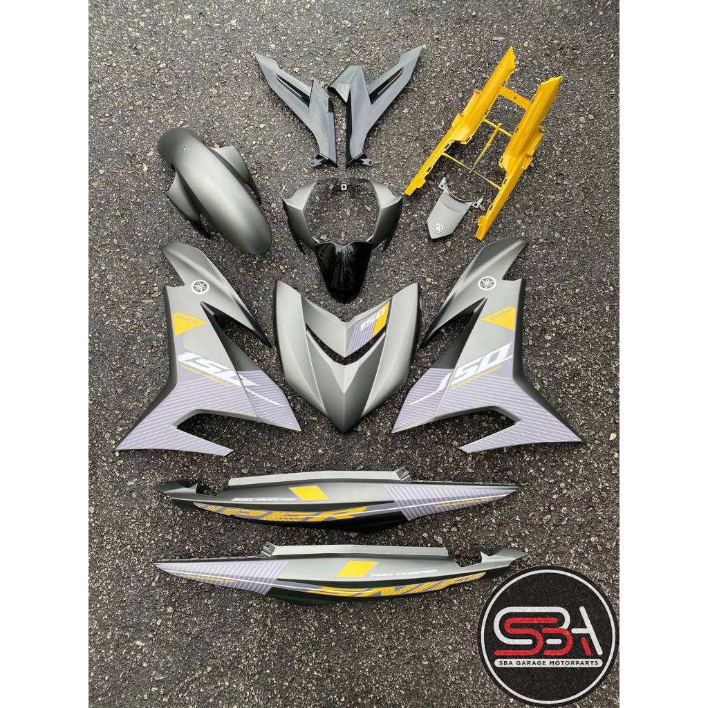 COVER SET Y15ZR SNIPER GREY MATT YELLOW 2021 COVERSET PREMIUM EDITION BODYSET Y15ZR Y15 YSUKU V1 V2 NEW ORIGINAL VELOZI
