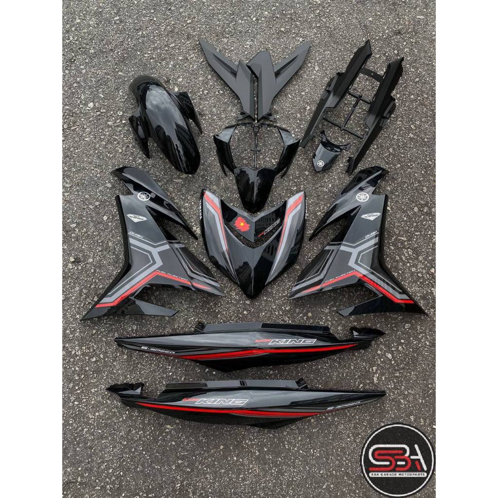 COVERSET BODYSET MOTORSIKAL YAMAHA Y15 Y15ZR V1 V2 VIETNAM FLAG BLACK HITAM SD16 PATTERN LINE DOCTOR 035 SIAP TANAM
