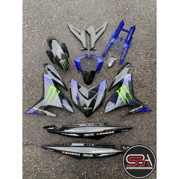COVERSET Y15 Y15ZR V1 V2 MONSTER ENERGY STRIPE TAMPAL TANAM CLEAR DOCTOR MMATE VELOZI BODYSET YAMAHA