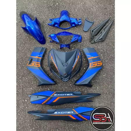 YAMAHA BODYSET LC 135 V1 V2 V3 EXCITER 2021 NEW DESIGN SPECIAL EDITION BLUE STRIPE TANAM CLEAR - OEM COVERSET