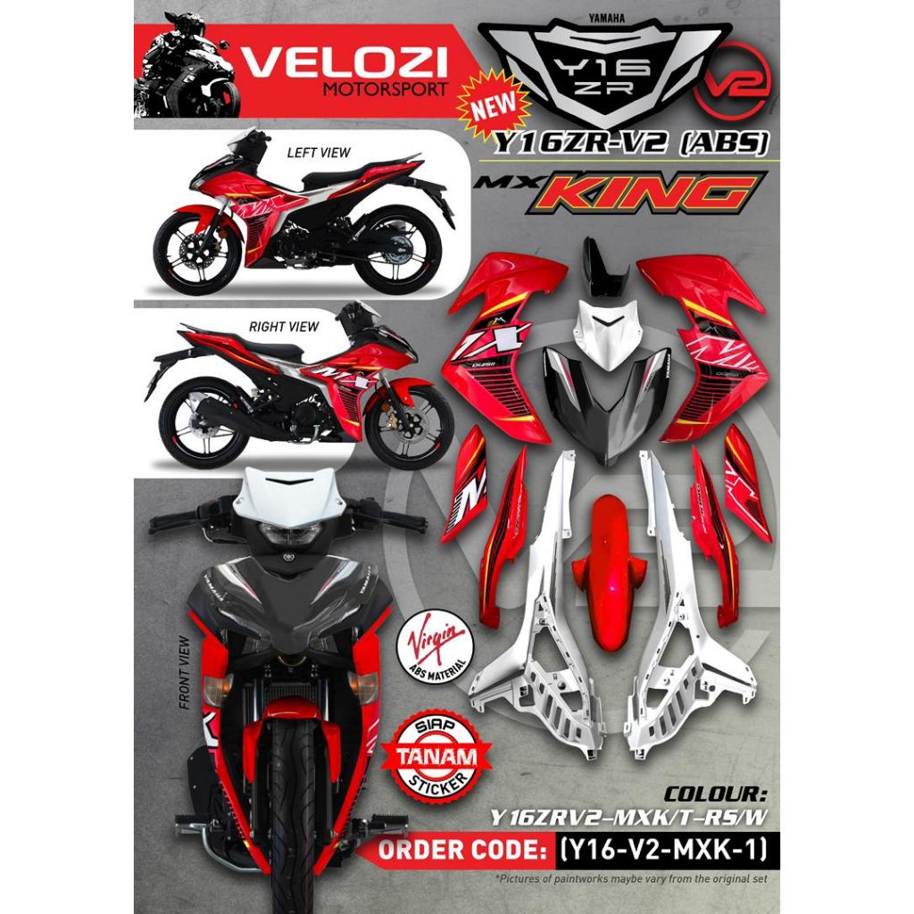 Y16 COVERSET Y16ZR V1 V2 ABS MX KING RED SUN WHITE Y16-MXK-3 / Y16-V2-MXK-1 ORIGINAL VELOZI YAMAHA SIAP TANAM