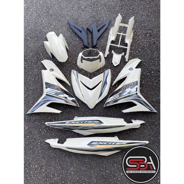 YAMAHA BODYSET Y15 YSUKU Y15ZR V1 V2 EXCITER CREAMY WHITE 2021 SPECIAL EDITION EMBEDDED STRIPE CLEAR COAT VELOZI COVERSET