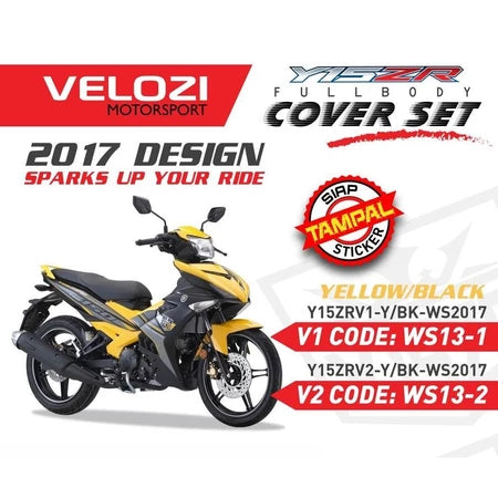 COVERSET Y15ZR Y15 V1 V2 YELLOW BLACK ORIGINAL DESIGN RYC1 2017 PREMIUM BODYSET VELOZI / DOCTOR / HLY