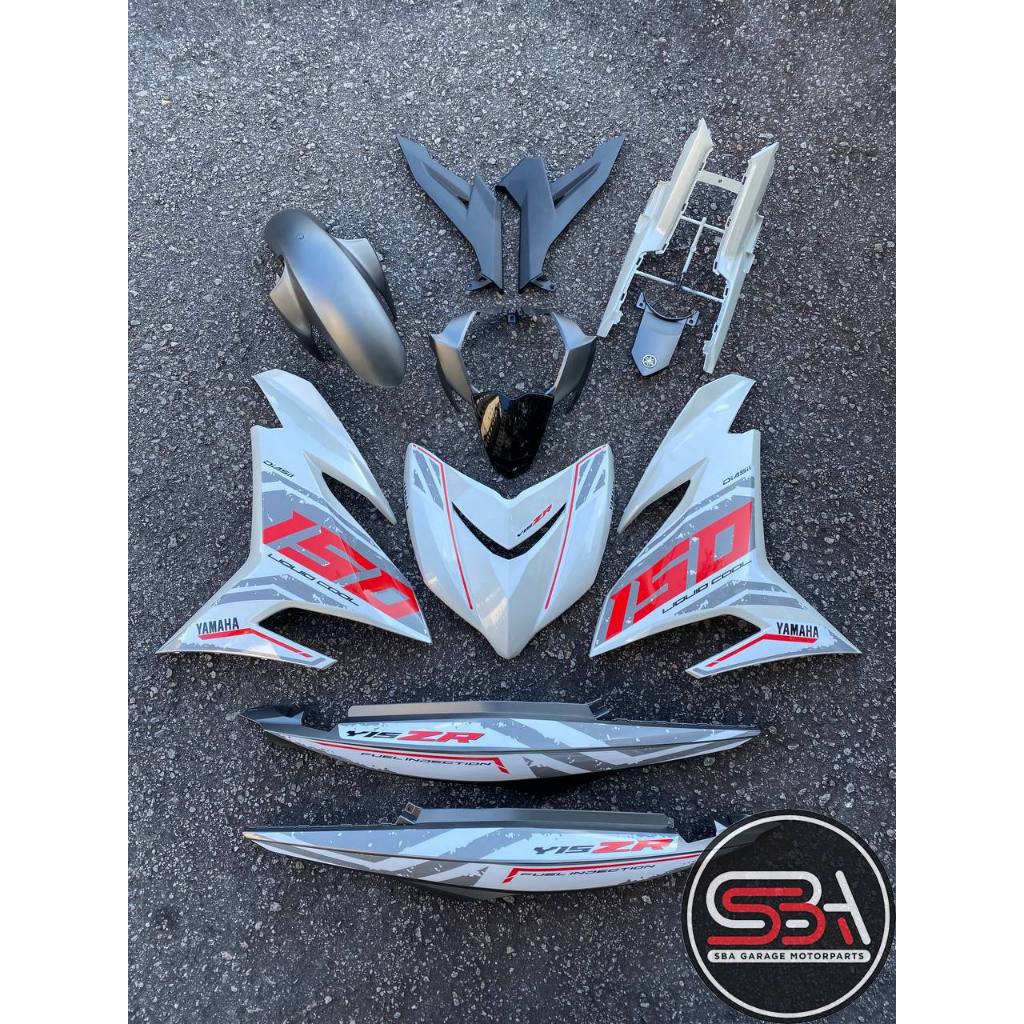 COVERSET BODYSET YAMAHA Y15 Y15ZR V1 V2 SILKY CRYSTAL WHITE GREY MATT MRLBORO SIAP TAMPAL VELOZI 2024