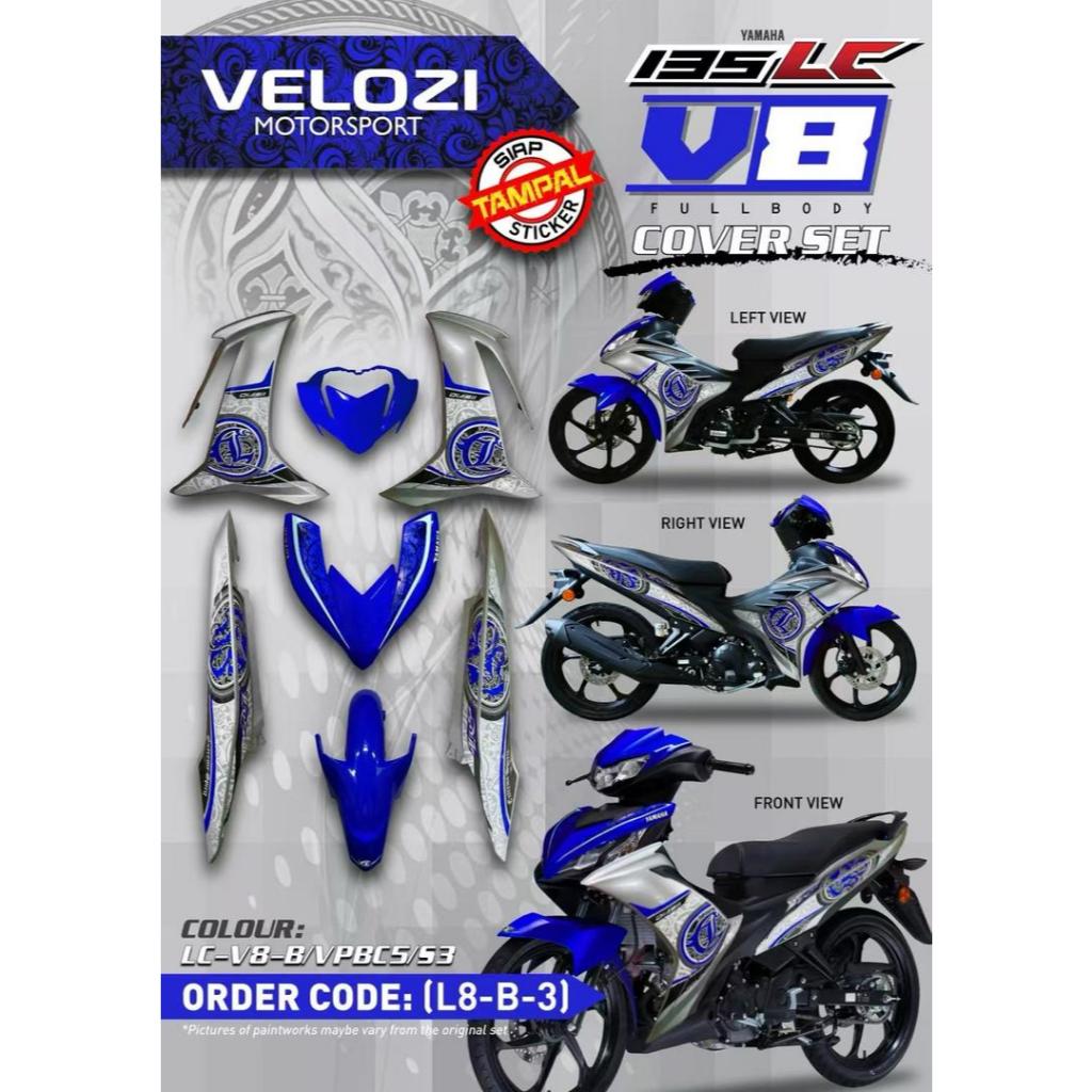 COVERSET BODYSET LC135 LC V8 DR BLUE BIRU BATIK 044 FUEL INJECTION FI YAMAHA SIAP TANAM DOCTOR OEM