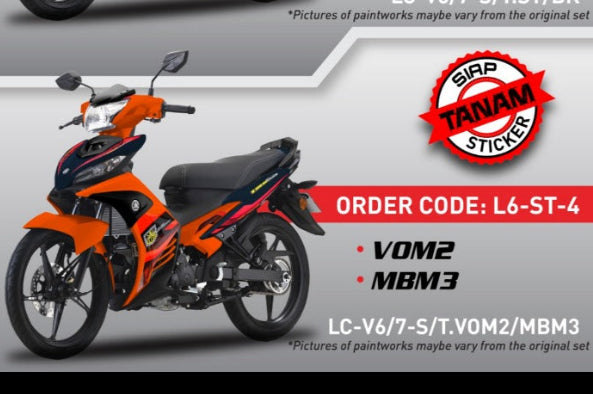 YAMAHA LC LC135 V6 V7 VOM2 MBM3 STANDARD 2023 ORANGE DESIGN COVERSET BODYSET SIAP TAMPAL VELOZI WITH COVER METER L6-ST-4