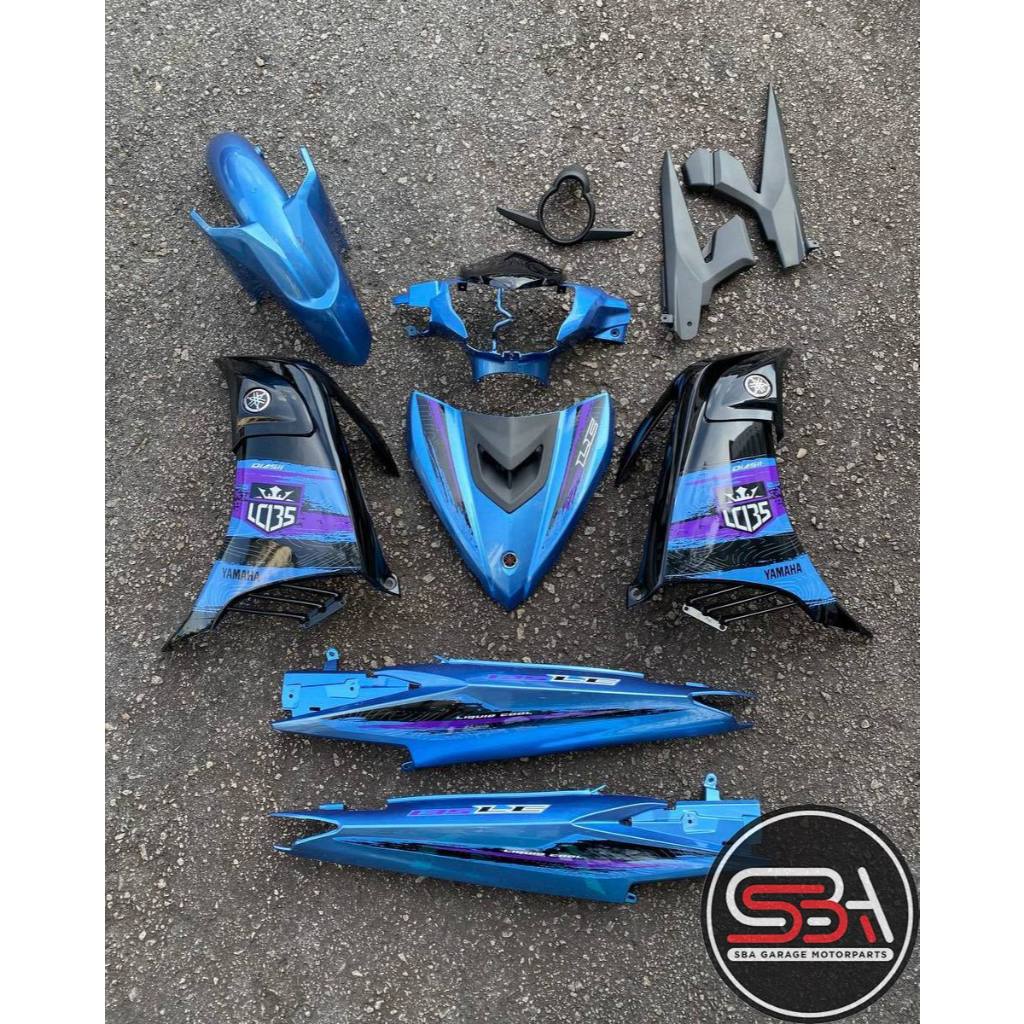 COVERSET YAMAHA ORIGINAL SIAP TANAM LC135 V6 V7 PBMJ METALIC BLACK ORIGINAL VELOZI / DOCTOR 049 SIAP TANAM L6-ST-10