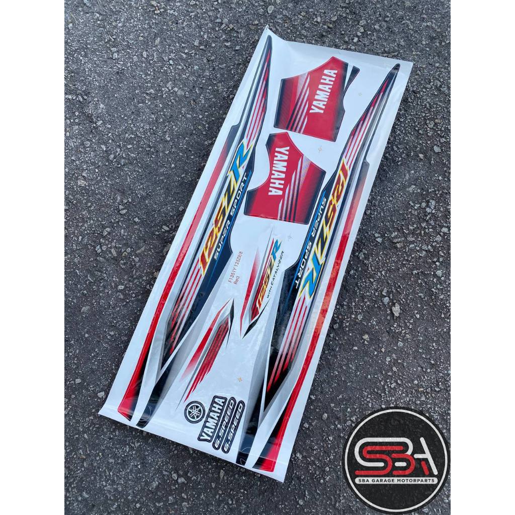 STICKER / STRIPE BODY SET / COVERSET YAMAHA 125ZR MORITAKA RED / MERAH ROBOT ORIGINAL