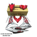 COVERSET BODYSET LC135 LC V8 DR RED MERAH BATIK 045 FUEL INJECTION FI YAMAHA SIAP TANAM VELOZI DOCTOR OEM