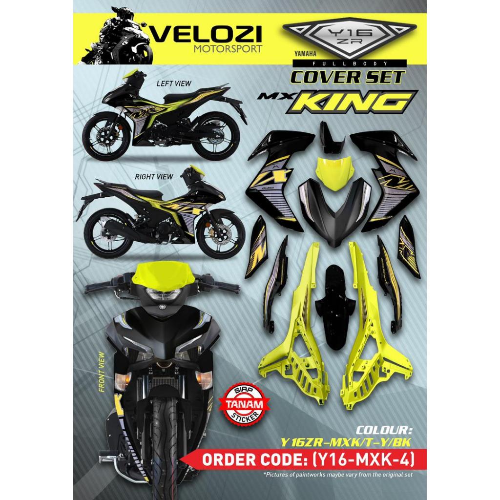 Y16 COVERSET Y16ZR V1 V2 ABS MX KING YELLOW BLACK Y16-MXK-4 / Y16-V2-MXK-2 ORIGINAL VELOZI YAMAHA SIAP TANAM