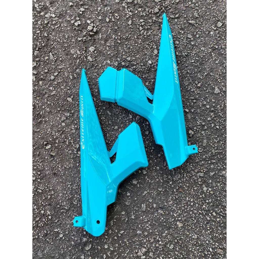 COVERSET BODYSET YAMAHA LC LC135 V2 CS6 S3 CYAN BATIK SILVER STRIPE SIAP TAMPAL KILANG VELOZI
