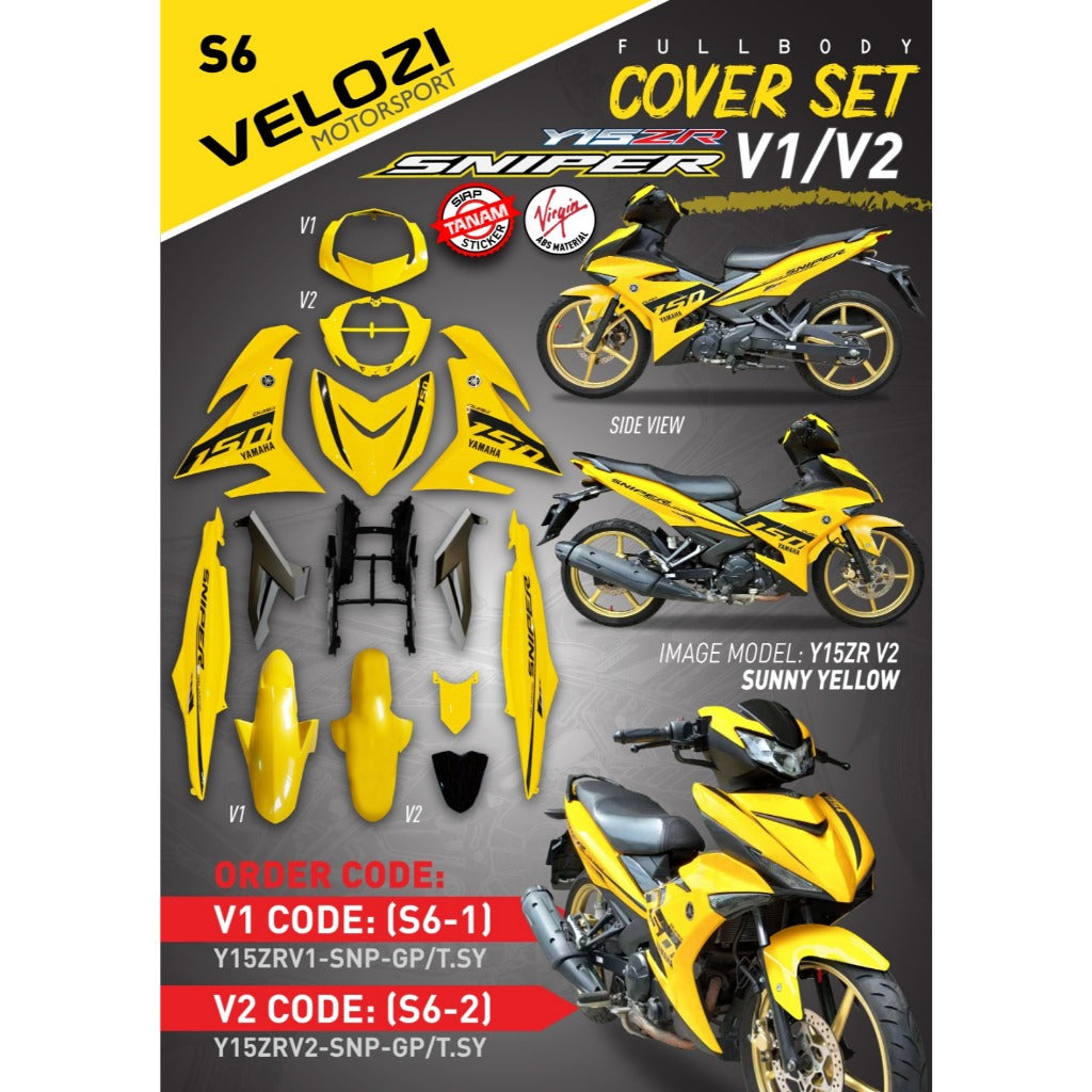 COVERSET Y15ZR EXCITER SNIPER SUNNY GP YELLOW 2021 PREMIUM EDITION BODYSET Y15ZR Y15 YSUKU V1 V2 ORIGINAL VELOZI S6