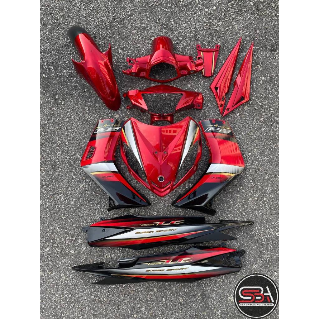 STICKER BODYSET / STRIPE COVERSET LC135 V1 DRMK MAROON GOLD MORITAKA YAMAHA ORIGINAL NO 4