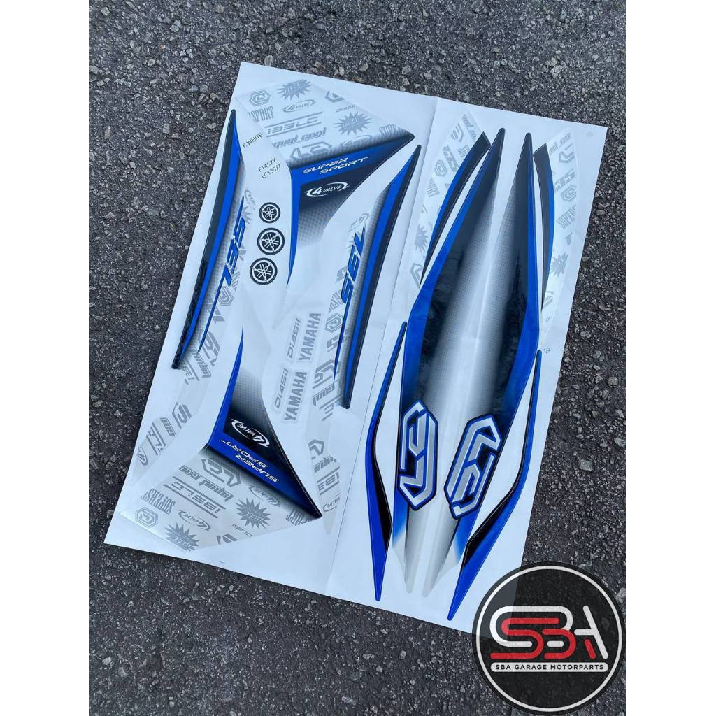 STICKER STRIPE BODY SET / COVERSET LC LC135 V2 V3 V4 V5 V6 V7 BIRU PURBA MORITAKA YAMAHA