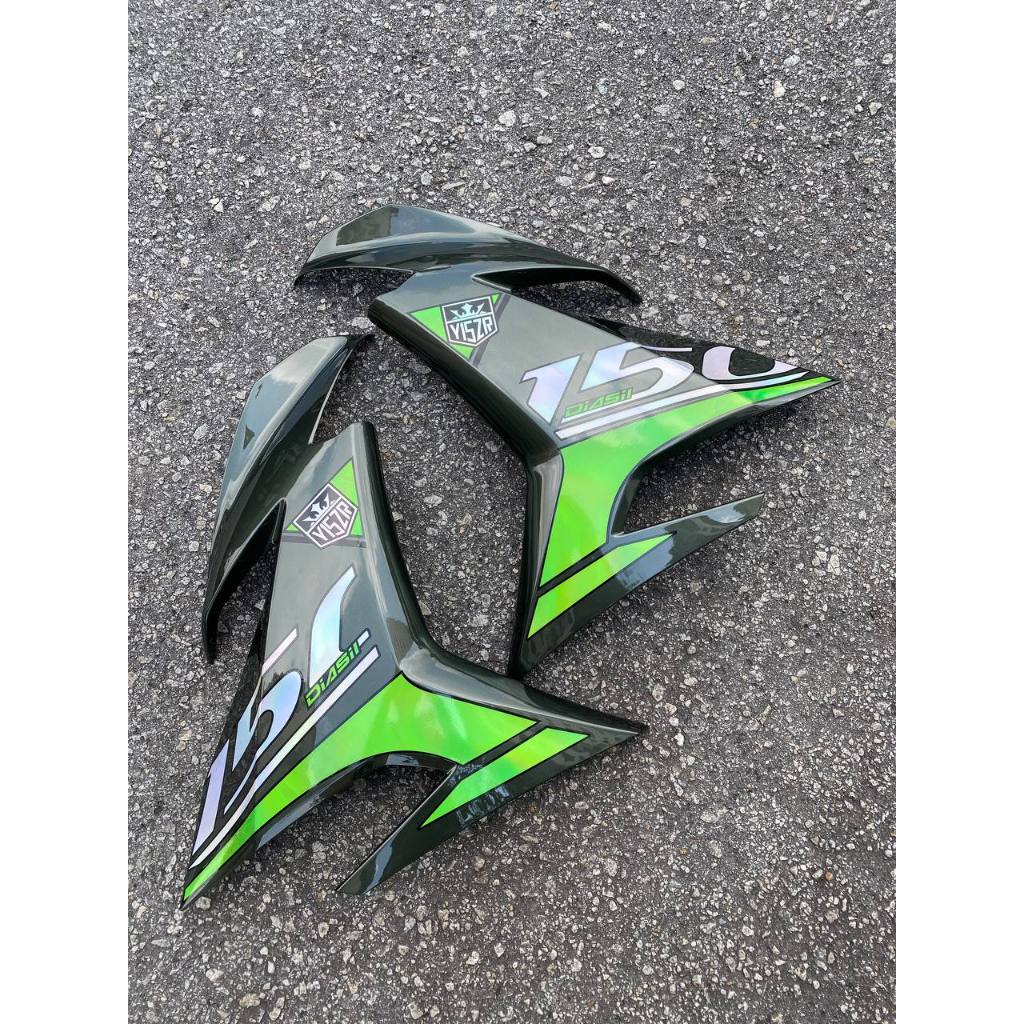 COVERSET YAMAHA Y15ZR Y15 YSUKU V1 V2 ARMY GREEN CHROME APPLE GREEN ORIGINAL VELOZI SIAP TAMPAL