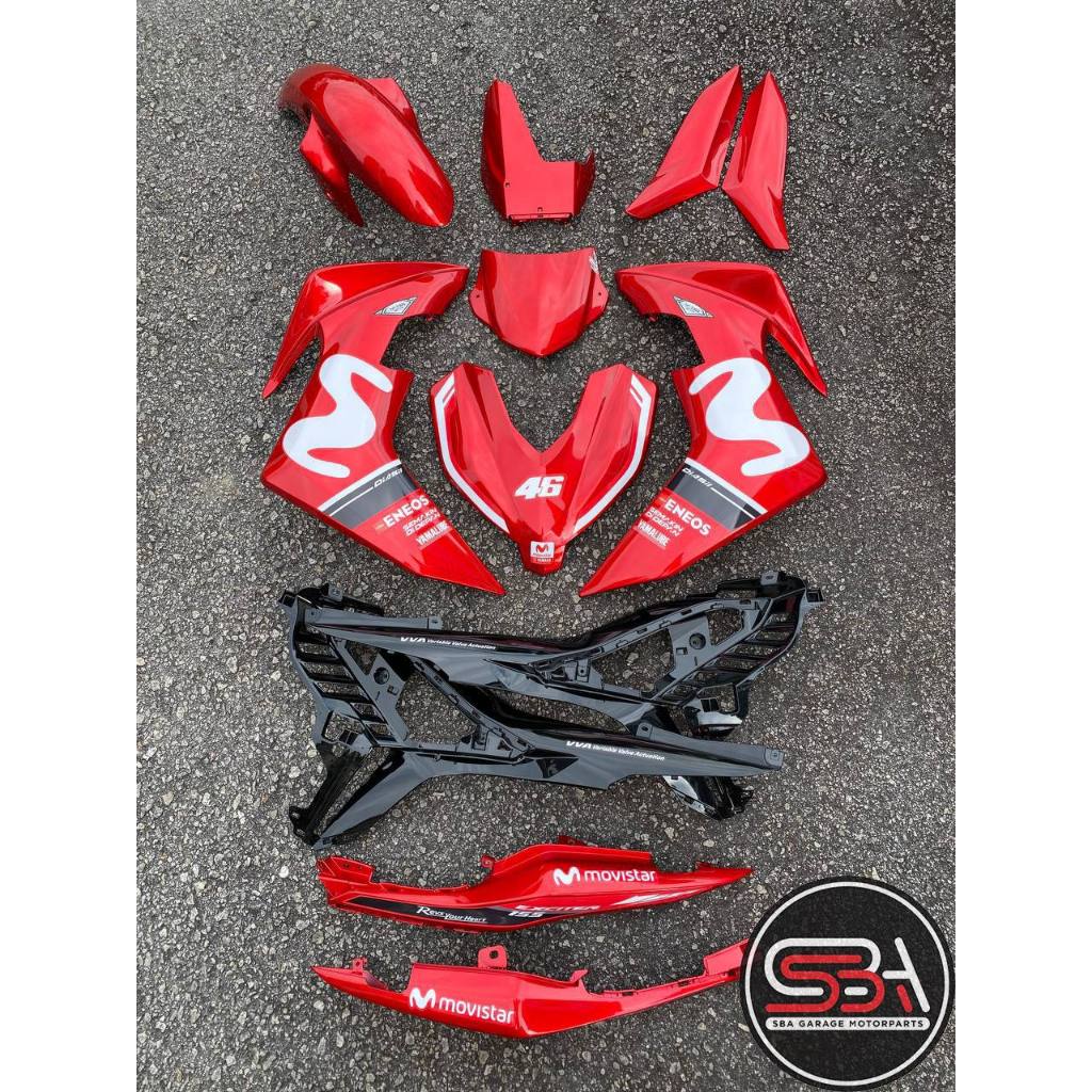 Y16 COVERSET Y16ZR RM7 6WM MOVISTAR MERAH M PUTIH Y16-M4 ORIGINAL VELOZI YAMAHA SIAP TANAM READY STOK