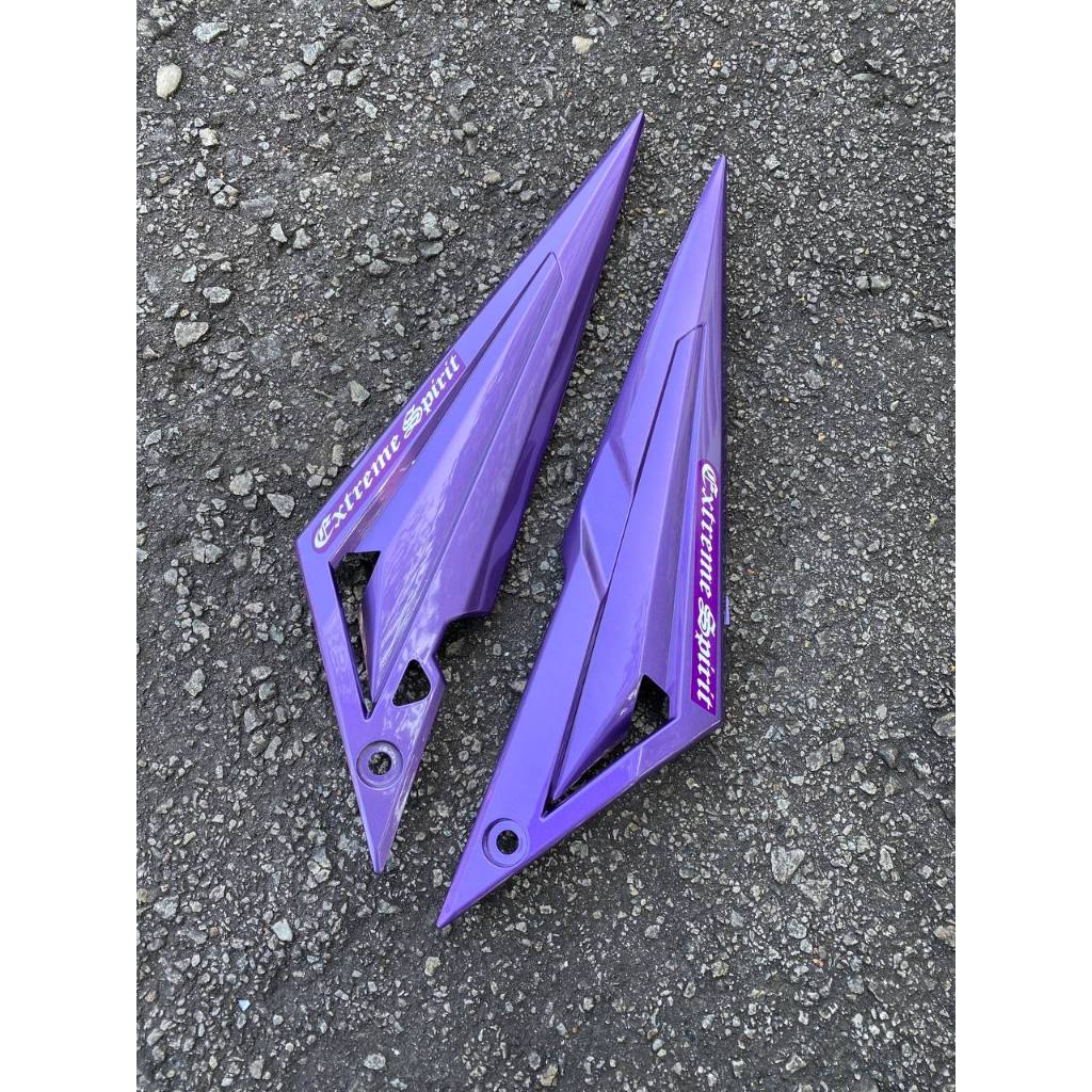 COVERSET BODYSET LC 135 V1 PURPLE BATIK SILVER EXTREME SPIRIT STYLE BPM1/S3 ( L1-B-5 ) STRIPE SIAP TAMPAL VELOZI